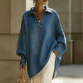 Women's Loose-fitting Casual Denim Shirt For Commuting