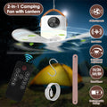1Pc Tent Ceiling Fan With Light 7200mah Rechargeable Battery Operated Hanging Canopy Fan With Remote Control 4 Wind Speeds 3 Brightness Standard Type