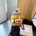 Knitted InternetFamous Yarn Bag Cute Bee And Honey Jar Crossbody Bag
