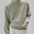 New Mens Solid-color Crew-neck Sweater