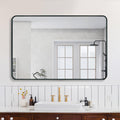30x40 Inch Black Metal Framed Rectangular Bathrrom Mirror For Wall. W2203134112