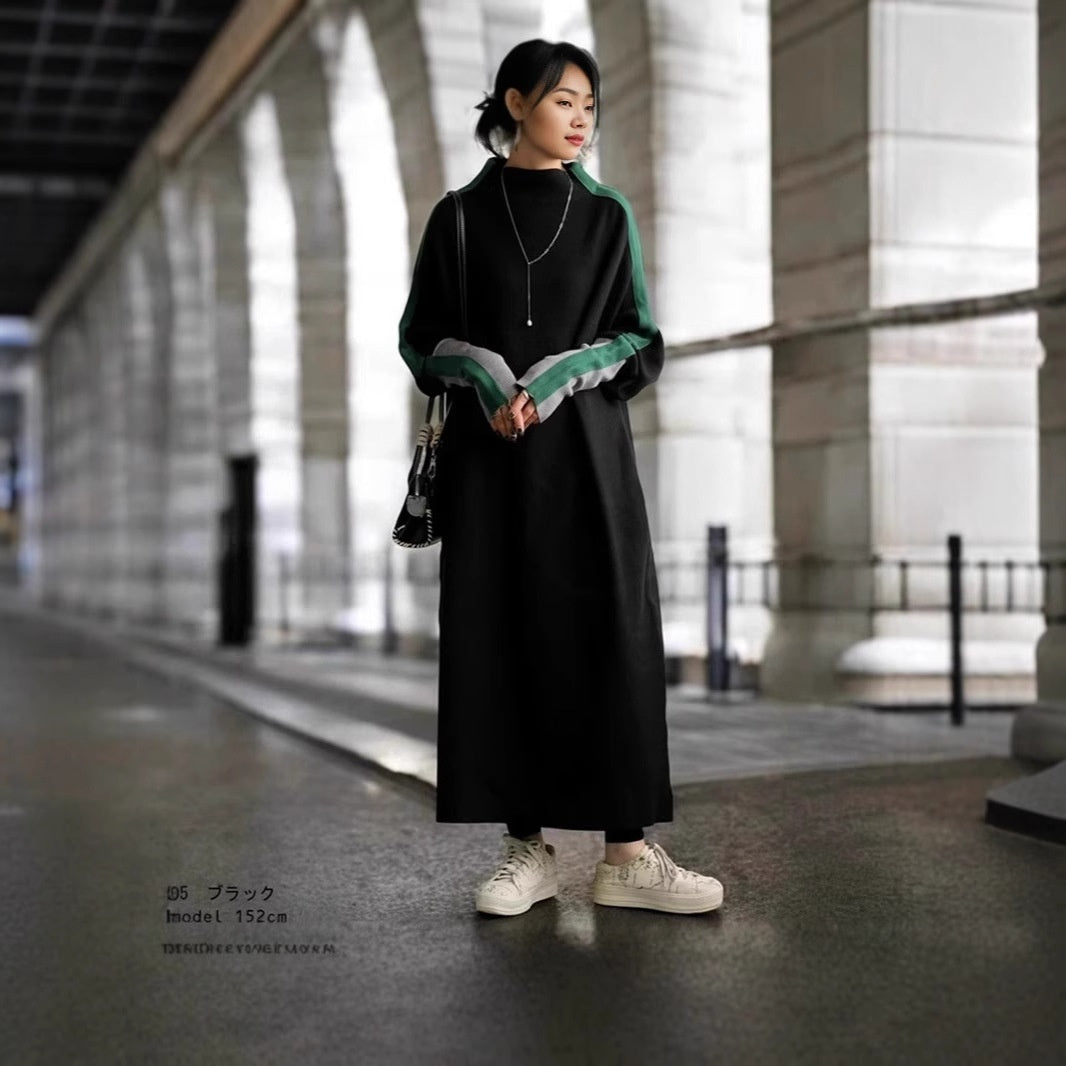 Women's Color-blocked Knit Sweater Dress