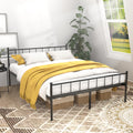 Queen Size Bed Frame, Headboard And Footboard,Structurally Stable, Under Bed Storage,No Box Spring Needed,Black