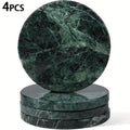 Set Of 4 Marble-Pattern Coasters  Heat-Resistant, Round Table Protection Pads Elegant Decor For Coffee Tables, Homes, And Bars Perfect Holiday Gift