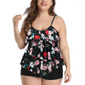 Plus-size Boxer Briefs Printed Swimsuit
