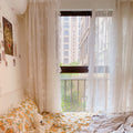 Ruffled Lace Mesh Window Curtain Living Room Bedroom Decor