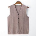 Mens SpringAutumn Knitted Suit Cardigan Vest