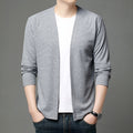 Mens Casual Solid-color Cardigan Jacket