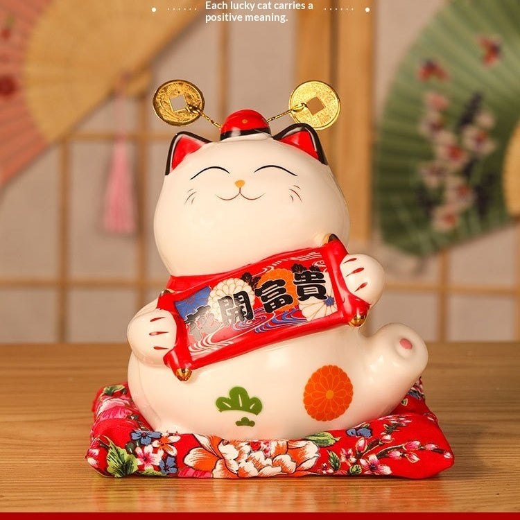 Large Fortune Cat Ornament Money Box