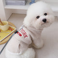 Retro New York Style Embroidered Hoodie With Leash Attachment For Small Dogs