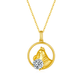 S925 Sterling Silver Gold Plated 1ct D Color VVS1 Moissanite Rooster Zodiac Necklace 4.2g Benmingnian Gift GRA Certified Gift Box