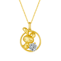 S925 Sterling Silver Gold Plated 1ct D Color VVS1 Moissanite Rabbit Necklace 4.8g Chinese Zodiac Benmingnian Gift GRA Certified Gift Box