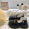 Seasonal New Japanese-style Versatile Height-increasing Leather Shoes For Women