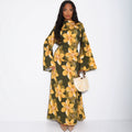 Women's Long-sleeve Plus-size Printed Dress