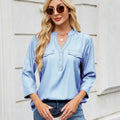 Casual Loose-fit Faux Denim Long Shirt