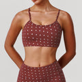 Push-up Shockproof Hot-stamped Silver Polka-dot Yoga Bra