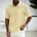 Mens POLO Shirt With Textured Fabric And Buttons