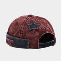 Men And Women Can Wear This Vintage Hat With Frayed Edges, Featuring A Five-point Star Patch. It's A Trendy Style For Summer Outdoor Activities.