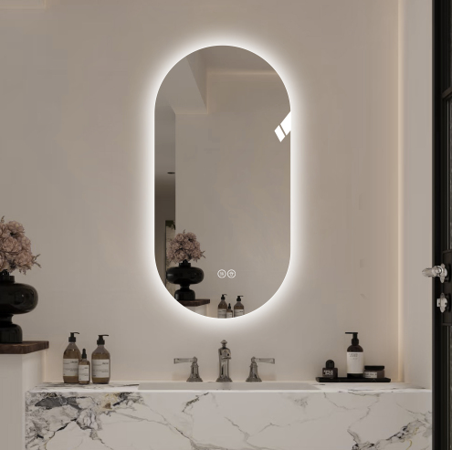48x24 Inch Smart Wall Mounted LED Touch Screen Anti-fog Mirror Bathroom Mirror, Barber Shop Mirror
