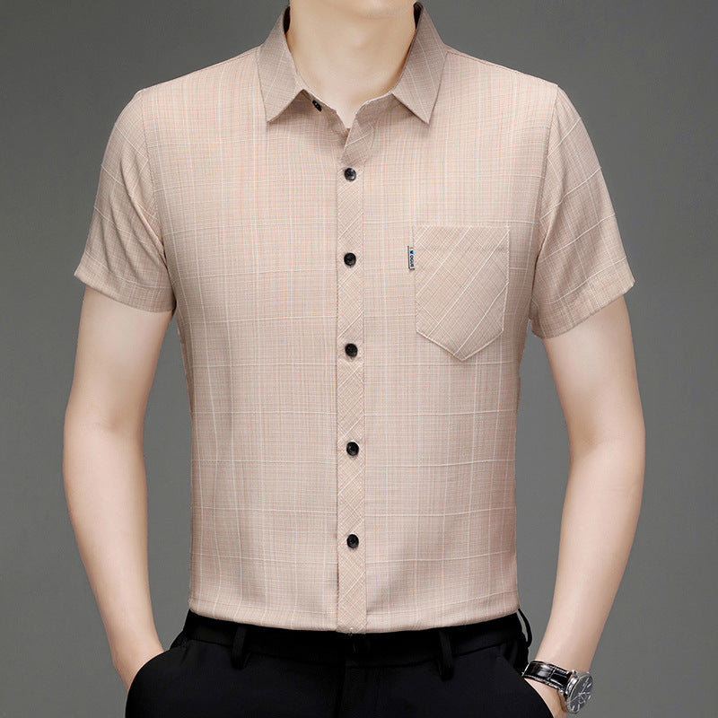 Mens Business-Casual Stretch Casual Shirt