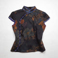 Chinese-style Vintage Stand-collar Slim-fit Waist-cinching Shirt
