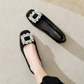 Versatile Commuter Womens Shoes French-style Square-toe Elegant Low-heeled Pumps