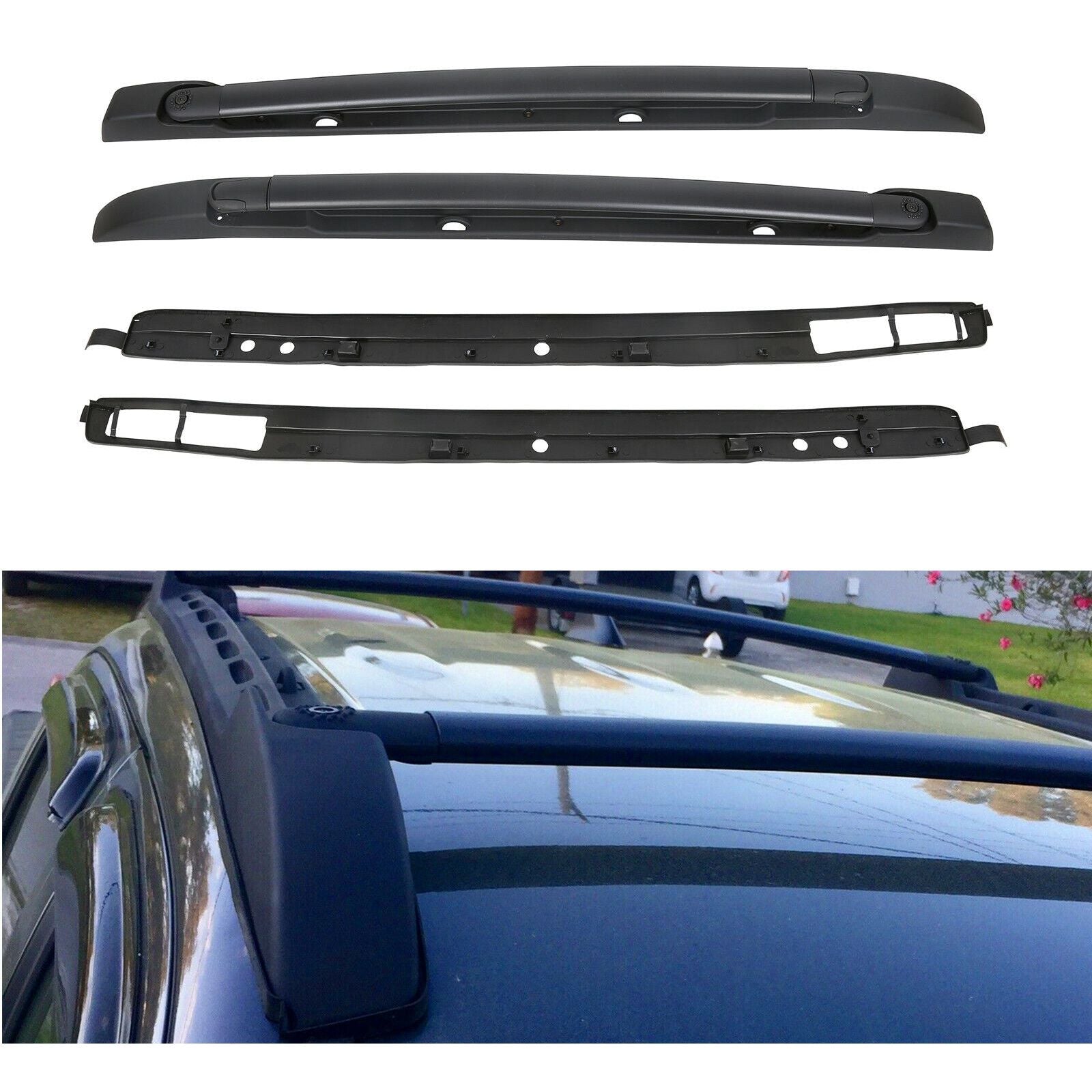 Roof Rack For T Oyota Tacoma Double Cab 2005-2023 Cross Bars Side Rails Set US