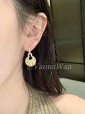 Fortune Gourd Zircon Earrings, Sparkling Detachable Dual-wear Hoops