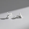 1pair 999 Sterling Silver Smooth 3D Fox Stud Earrings, Tiny Chic Minimalist Style, For Daily Dating Wear & Women Valentine Birthday Gifts