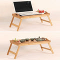 Bamboo Wooden Bed Tray Table With Folding Legs Portable Breakfast Serving Tray