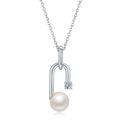 S925 Sterling Silver Natural Freshwater Pearl Necklace 45cm U-Shape Geometric Design 3 Colors Available Gift Box 3.6g