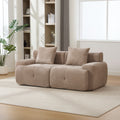 73  Modern Modular Sectional Sofa Loveseat, 2 Seater Tufted Comfy Cloud Tufted Floor Convertible Couch With 2 Pillows, Boneless Conversion Sofa For Living Room,Office, Apartment,Guestroom, Taupe