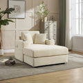 New Corduroy Upholstered Chaise Lounge Sofa,Magazine Bag,Detachable Cushions Deep Seat For Living Room Office,3 Colour