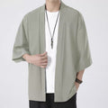 Mens Fashionable Solid-Color Kimono Jacket