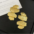 European Style Golden Leaf Earrings, High-End Irregular Ear Clips No Piercing Needed