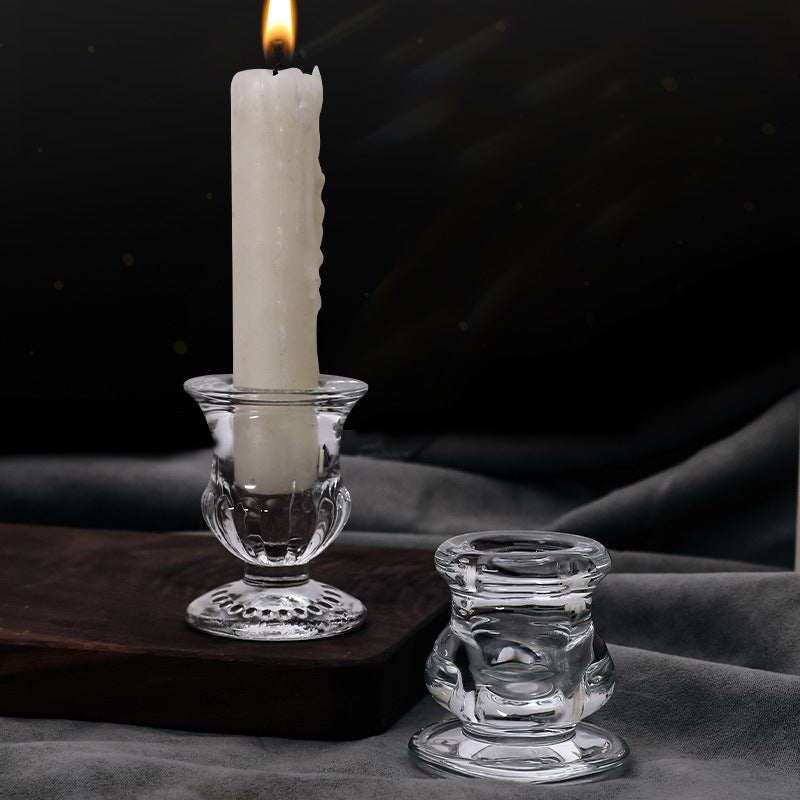 European-style Minimalist Glass Coffee Candle Holder