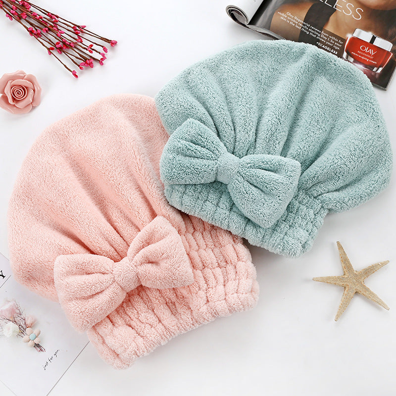 Bath And Dry Hair Cap Coral Fleece For Women