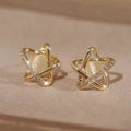Cat's Eye Five-pointed Star Stud Earrings For Women, Premium Unique Elegant Star Earrings, 2026 New Hot Selling Ear Jewelry