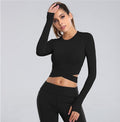 Women Long Sleeve Sport Tops Fitness Yoga Crop Tops