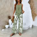 Sleeveless Double-layer Vest And Pants Set, Cotton-like