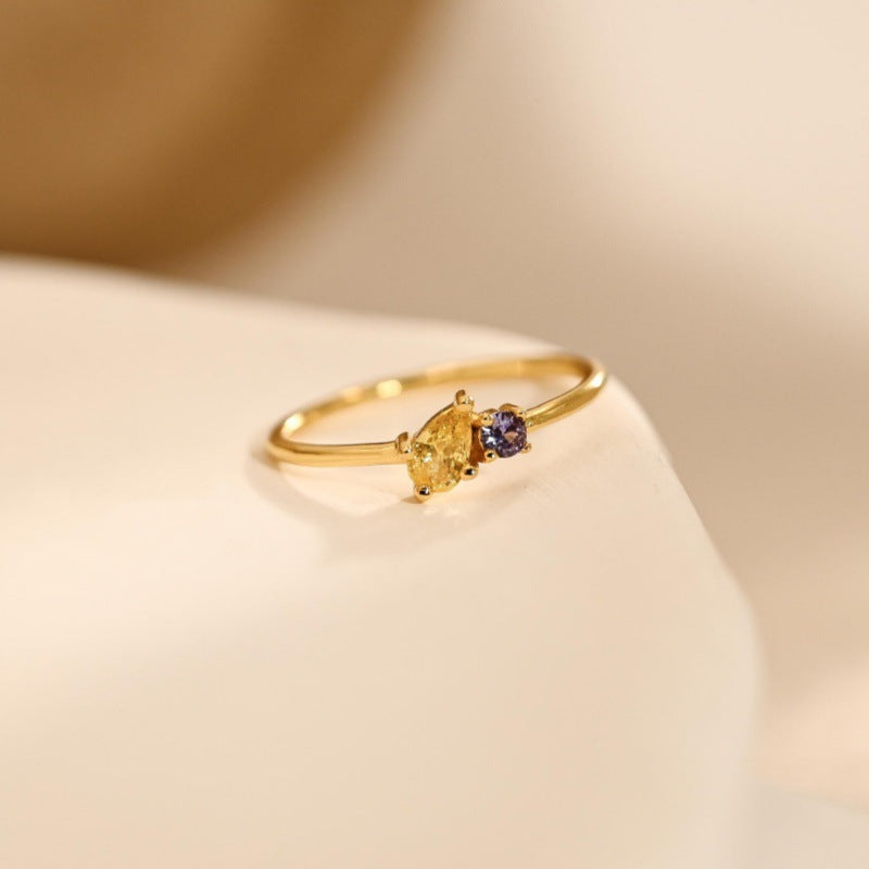Birthday Stone Round Diamond Ring For Women