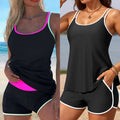 Color-Block Straps Sexy Two-Piece Bikini Plus-Size Swimsuit