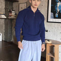 Mens Pullover Hoodie Wool Sweater Coat