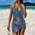 V-neck Sleeveless Printed One-piece Swimsuit