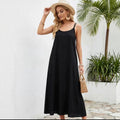 Womens Knitted Casual Slip Dress With Pockets