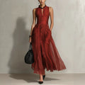 Elegant Solid-color Loose-fitting Minimalist Casual Dress