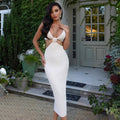European And American-style Strapless Sheer Elegant Sleeveless Dress