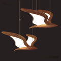 Solid Wood Chandelier Creative Design White Ash Lighting Fixture