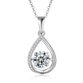 S925 Sterling Silver 1ct D Color VVS1 Moissanite Teardrop Necklace 45cm Platinum Gold Plated GRA Certified Gift Box