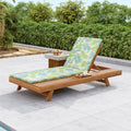 LOUNGE CHAISE SET, SPACE AVAILABLE ON ONE SIDE,ACACIA WOOD WITH WATER-RESISTANT LOUNGE CUSHIONS  LEAF COCONUT & 2 INCH THICK  - MATCHING CREAM Dark Grey  VERSION AVAILABLE